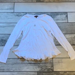 Long sleeve ruffle hem Banana Republic Tee Sz S